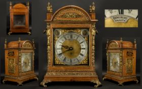 Antique Period - Anglo Indian Large and Impressive Domed Walnut Cased Triple Fusee Bracket Clock,