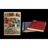 Schaubek Spring Back Album with stock cards containing good selection of stamps from around the