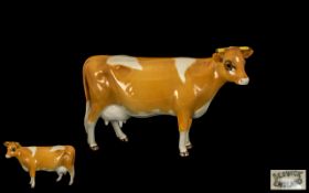 Beswick Farm Animal Figure ' Guernsey Cow ' Horns and Ears Together. Model No 1248B, Designer A.