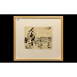 Rowland Suddaby (1912-1973) Pen & Ink signed in pencil 9" x 11.25".