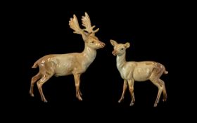 Beswick Stag & Deer Figures along with a Royal Doulton Beswick base. Please see images.