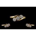 18ct Yellow and White Gold 3 Stone Diamo