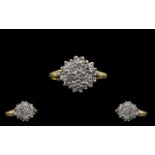 18ct Gold Good Quality Diamond Set Clust