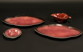 Carltonware - Four pieces of Ruby Patter