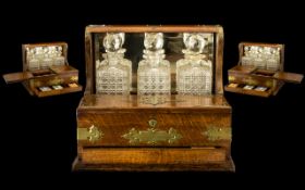 Fine Quality Oak Cased Antique Tantalus