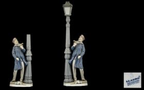 A Lladro Poreclain Figure of a Lamplighter Height (cm) 48 Width (cm) 14 Length (cm) 10.