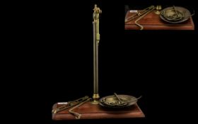 Victorian Brass Toffee Scales on Mahogany base, as used in the Victorian Grocer's shops.