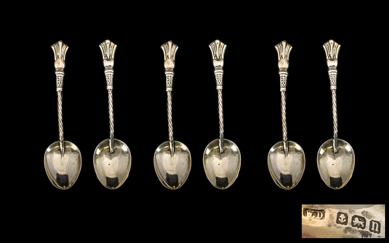 A Collection of Six Silver Tea Spoons Birmingham. 1912.