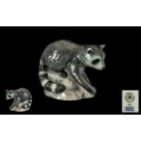 Royal Copenhagen Porcelain Figure ' Racoon on a Rock ' No 056. Height 3.75 Inches - 9.40 cm. 1st