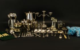 A Collection of Silver Plated Ware to include Dixon 6 silver dessert spoons,