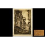 Axel H. Haig Etching Pencil Signed Published In 1917 by W.R. Howell, London. Titled ' A Street Scene