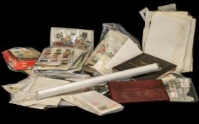 Crate of Stamps and Stamp Related Items - includes a collectors items that he did not have time to