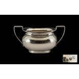 Edwardian Period Silver Two Handle Sugar Bowl - hallmark Birmingham, maker D and F.