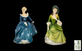 Royal Doulton Handpainted Pair of Porcelain Figures (2) - 1. Sandra HN 2401. Designer M. Davies.