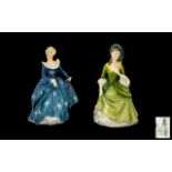 Royal Doulton Handpainted Pair of Porcelain Figures (2) - 1. Sandra HN 2401. Designer M. Davies.