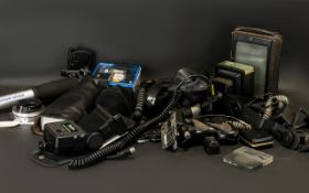 Collection Of Camera Accessories To Include METZ 45 CL-4 Flash Gun, Canon Speedlite 550EX,