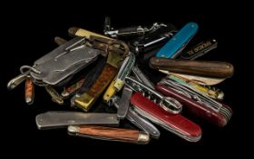 25 Various Vintage Pocket Knives - some miniature, various makers.