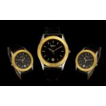 Gucci - 530M Mens Gold on Steel Wrist Watch - Features 2000 ETA Quartz Movement. Steel case with