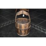 Antique Traditional Wooden Bucket for collecting water,