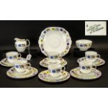 *WITHDRWN*Collection of Cauldon Bone China comprising six teacups, six saucers and six side