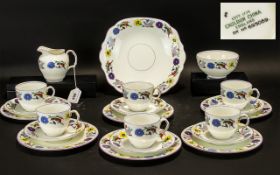 *WITHDRWN*Collection of Cauldon Bone China comprising six teacups, six saucers and six side