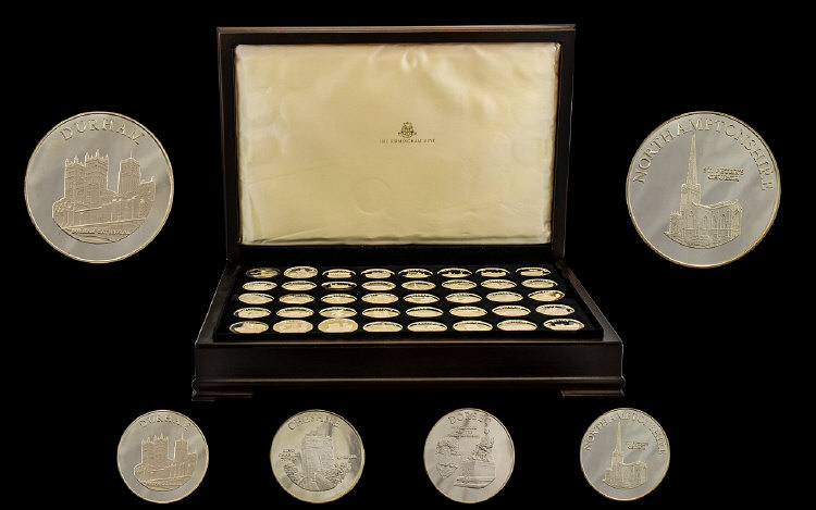 Birmingham Mint - A Complete Set of Uncirculated/ Proof Struck sterling Silver Medallions