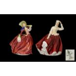 Royal Doulton Handpainted Pair of Porcelain Figures (2) - 1.