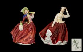 Royal Doulton Handpainted Pair of Porcelain Figures (2) - 1.