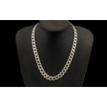 Heavy Statement Silver Necklace hall marked silver heavy curb necklace just shy of 100 grams.
