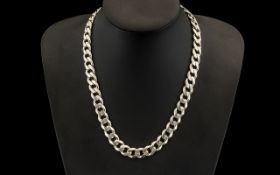 Heavy Statement Silver Necklace hall marked silver heavy curb necklace just shy of 100 grams.