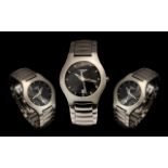 Longines Quartz Model Opposition - stainless steel gents wrist watch. Date 2005, model no. L3 6174.