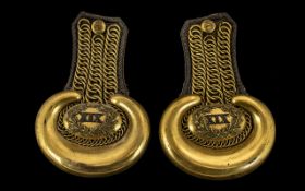 Pair of 19th Century Brass Shoulder Epaulettes.