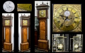 Georgian Period Nice Quality Oak and Mahogany Longcase Clock - by Robert Hampson Warrington circa
