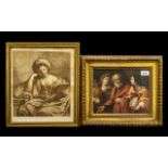 Antique Coloured Print in Gilt Frame a copy of an old master size.