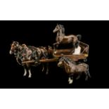 Beswick Horse & Cart along with Beswick pony and Doulton horse.