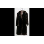 Ladies Full Length faux fur Dark Brown Coat.