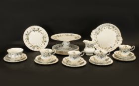 Royal Albert 'Brigadoon' Part Tea Service comprising a cake plate on pedestal, a sugar bowl,