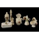 Collection of 10 Souvenir Pottery Items from Blackpool, Whitby, Lydney, Bolton & Morecambe. Made
