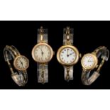 Ladies 1920's 9ct Gold Wrist Watches (2) both watches with 9ct gold bracelets fully hallmarked.