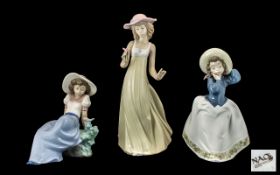 Nao by Lladro Collection of Hand Painted Porcelain Figures (3) in total. 1.