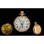 A Thomas Russel and Son Open Faced Pocket Watch with white up and down dial.