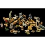 A Collection of Wade Whimsies and Monkey Figures to include various animals -koala bear, kangaroo,