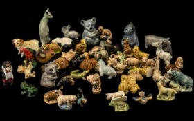 A Collection of Wade Whimsies and Monkey Figures to include various animals -koala bear, kangaroo,