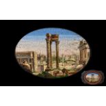 Italian Grand Tour Micro Mosaic Shaped Wall Plaque (Roman Workshops) circa 1820/30's,