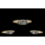 18ct Gold and Platinum Contemporary Designed Superb Quality Diamond Set Dress Ring, The Central