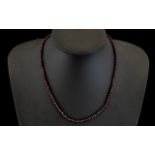 Red Garnet Bead Necklace, 60cts of faceted red garnets, with a beautiful clear colour, faceted to