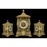 French Gilt Bronze Large and Impressive Table Clock - by Samuel Marti circa 1880.