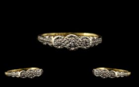 18ct Diamond Art Deco Ring. Size K. Please see accompanying images.