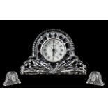 Waterford Crystal Mantle Clock. Good size Waterford crystal clock, lovely design, 7 inches by 4.