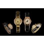 Elco Ladies 9ct Gold Mechanical Wind Incabloc 17 Jewell's Wrist Watch - both case and strap fully